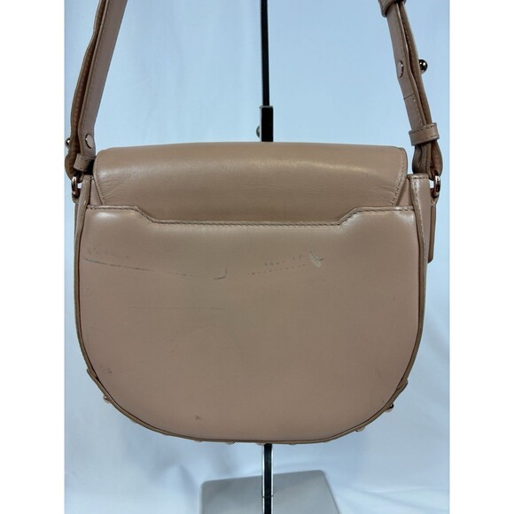 Alexander Wang Lia Leather Crossbody Shoulder Bag Peach Tan Nude Studded Bottom - Picture 3 of 16